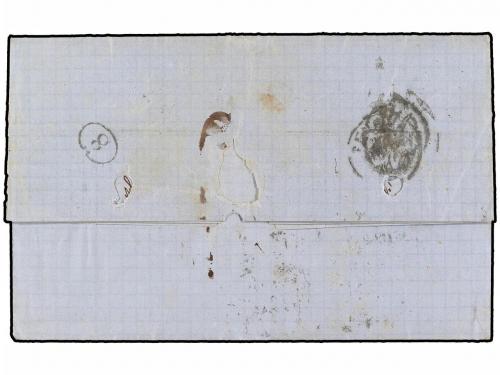 ✉ URUGUAY. 1871. MONTEVIDEO a GENOVA. Carta completa circula