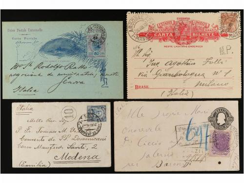 ✉ BRASIL. 1880-1920. Conjunto de 16 cartas circuladas a ITAL
