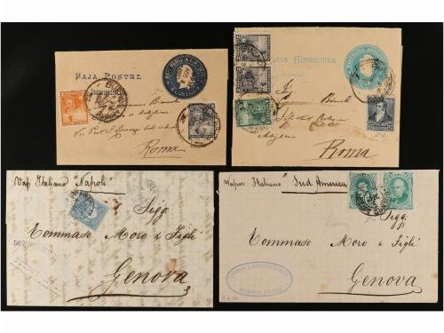 ✉ ARGENTINA. 1890-1925. Conjunto 24 cartas circuladas a ITAL