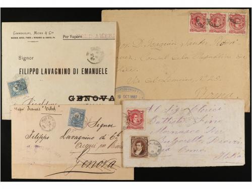 ✉ ARGENTINA. 1890-1925. Conjunto 24 cartas circuladas a ITAL