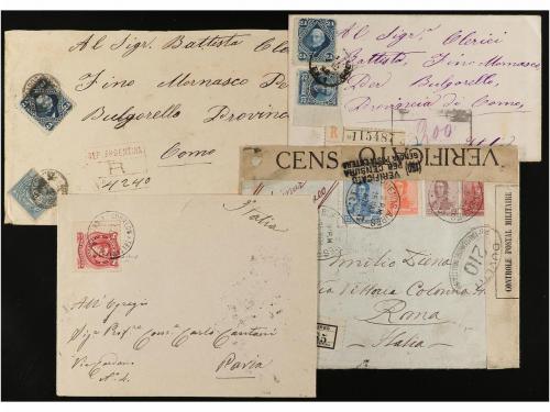 ✉ ARGENTINA. 1890-1925. Conjunto 24 cartas circuladas a ITAL