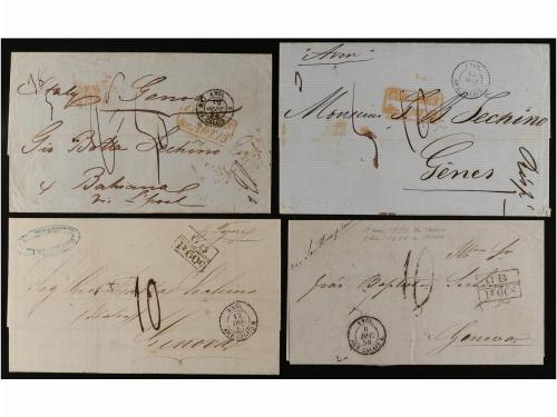 ✉ BRASIL. 1839-71. Conjunto de 11 cartas circuladas a ITALIA