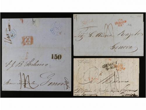 ✉ BRASIL. 1839-71. Conjunto de 11 cartas circuladas a ITALIA