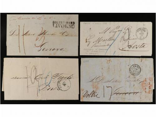 ✉ CUBA. 1844-69. Conjunto de 6 cartas circuladas a ITALIA. A