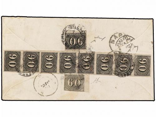 ✉ BRASIL. Sc. 24, 25 (9). 1864. RIO DE JANEIRO a SALERNO (It