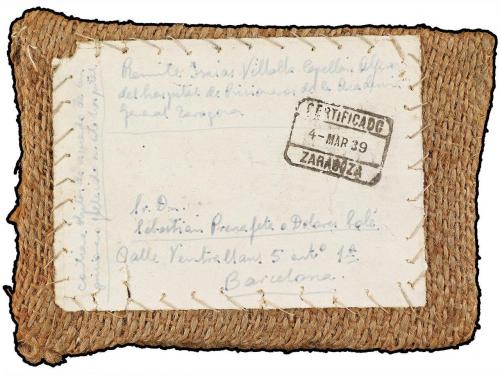 ✉ ESPAÑA GUERRA CIVIL. 1939 (4 Marzo). ZARAGOZA a BARCELONA.