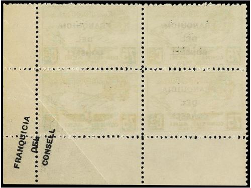 ** ANDORRA. Ed. NE 27. 75 cts. verde. Bloque de cuatro, un s