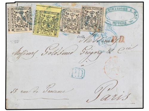 ✉ ITALIA ANTIGUOS ESTADOS: MODENA. Sa. 3, 4 (3). 1858. MÓDEN
