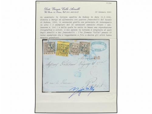 ✉ ITALIA ANTIGUOS ESTADOS: MODENA. Sa. 3, 4 (3). 1858. MÓDEN