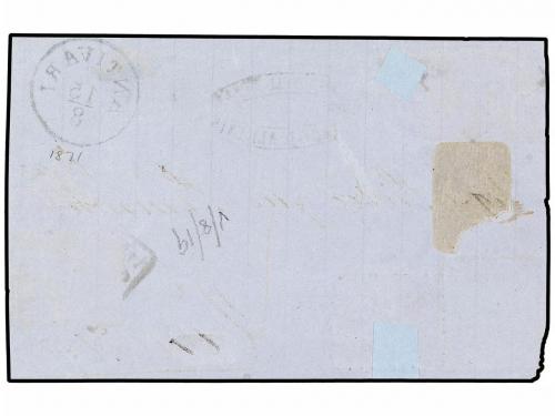 ✉ ALBANIA. 1871. FRONT ONLY. ANTIVARI to VENEZIA. Turkish st