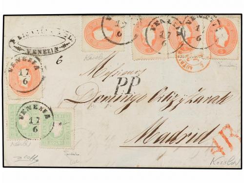 ✉ ITALIA ANTIGUOS ESTADOS: LOMBARDO-VENECIA. Sa. 33 (5), 35.