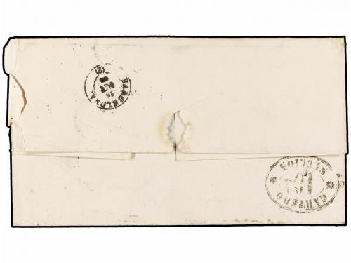 ✉ ESPAÑA. Ed. 81F. 1866. MADRID a BARCELONA. 4 cuartos azul 