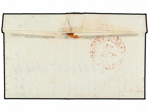 ✉ ESPAÑA. Ed. 1A. 1850. VALLS a ZARAGOZA. 6 cuartos negro pl