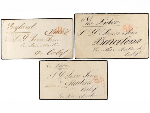 ✉ ARGENTINA. 1869-70. CONJUNTO de seis sobres circulados de 