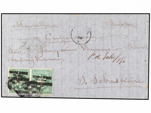 ✉ FILIPINAS. Ed. 20L (2). 1870. MANILA a SAN SEBASTIÁN (Espa