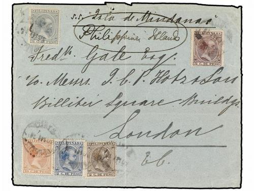 ✉ FILIPINAS. Ed. 110, 114, 123/25. 1894. FRONTAL. FILIPINAS 