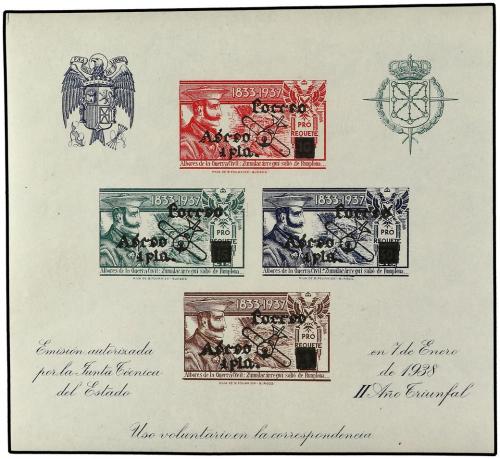 ESPAÑA: VIÑETAS. PRO REQUETE. HB con habilitaciones CORREO A