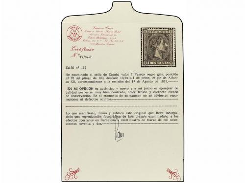 * ESPAÑA. Ed. 169. 1 pta. gris. Centraje excepcional. PIEZA 