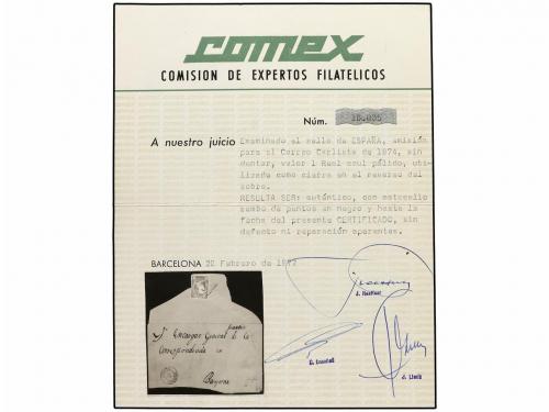 ✉ ESPAÑA. Ed. 156. 1874. AZPEITIA a BAYONA. 1 real azul, mat