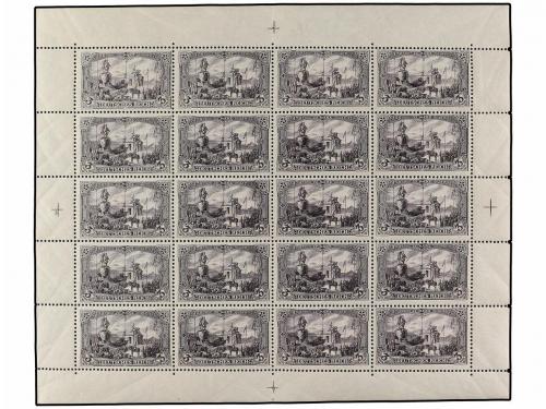 ** ALEMANIA. Mi. 80B, 81A y 82A. 1902. 2 mk. azul , 3 mk. vi