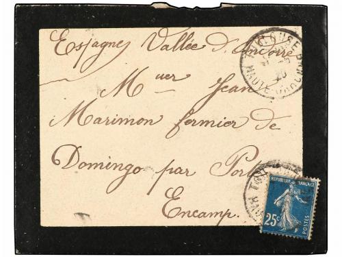✉ ANDORRA. 1920-25. Dos cartas circuladas de FRANCIA a CANIL