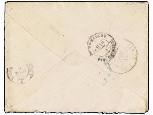 ANDORRA. 1884. BIARRITZ a ANDORRA. Circulada con sello franc