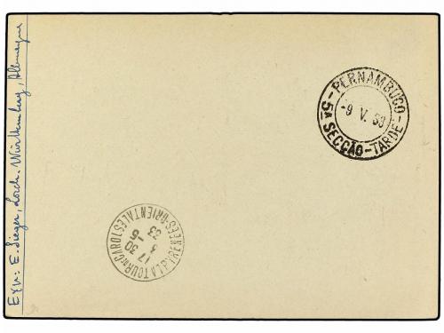 ✉ ANDORRA: ANDORRA FRANCESA. 1933. ANDORRA a PERNAMBUCO (Bra