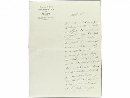 ✉ ANDORRA. 1911. SEO DE URGEL a ANDORRA LA VELLA. Sobre con 