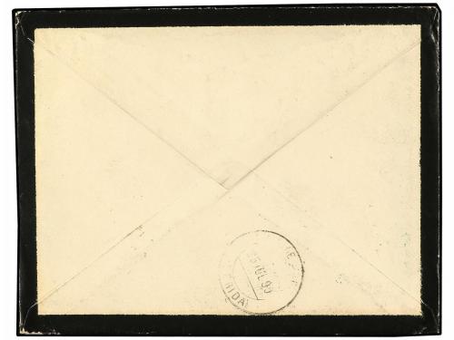 ✉ ANDORRA. 1890. MADRID a ANDORRA. Sobre de luto con texto e
