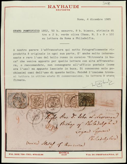 ✉ ITALIA ANTIGUOS ESTADOS: ESTADOS PONTIFICIOS. Sa. 3, 9 (3)