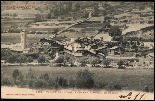 ✉ ANDORRA. 1910. ENCAMP a BARCELONA. Tarjeta circulada con s