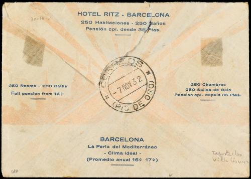 ✉ COLONIAS ESPAÑOLAS: RIO DE ORO. 1932 (28 Octubre). DEPORTA