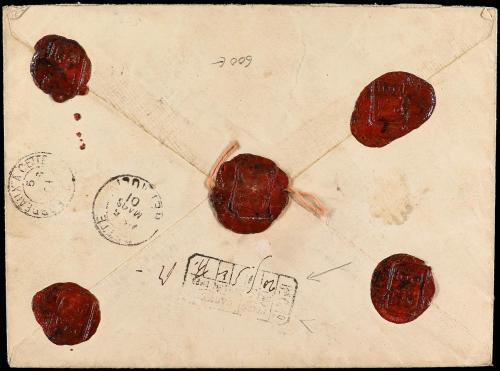 ✉ ESPAÑA. Ed. 248, 253, 254. 1901. BARCELONA a FRANCIA. 25 c