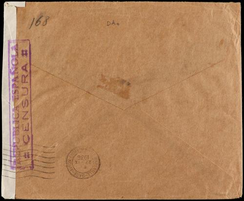 ✉ ESPAÑA. Ed. 741 (6). 1936. BARCELONA a SUIZA. 30 cts. rojo