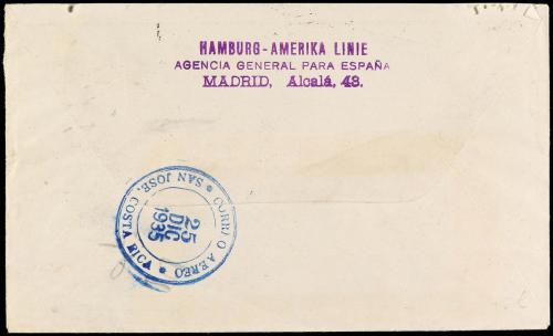 ✉ ESPAÑA. Ed. 673 (2), 688, 691. 1935. MADRID a SAN JOSE (Co