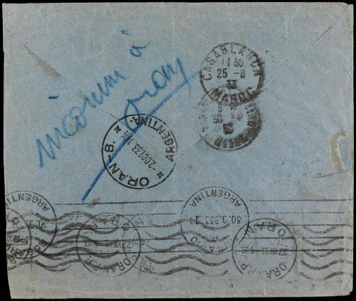 ✉ ESPAÑA. Ed. 669. 1933. TORREJONCILLO (Cáceres) a ORAN (Arg