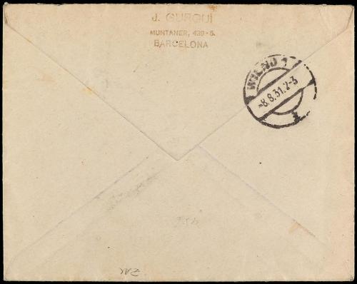 ✉ ESPAÑA. Ed. 593 (3), 597/599. 1931. BARCELONA a WILNO (Pol