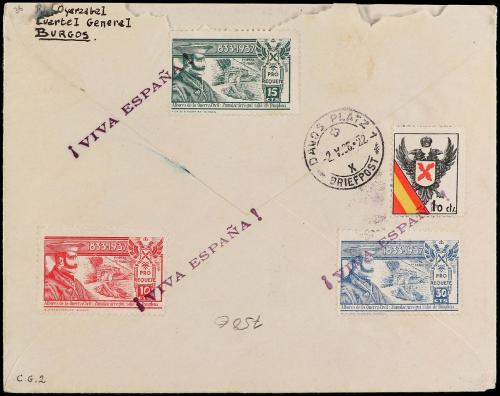 ✉ ESPAÑA. Ed. 814/17, 820/26, 828/30. 1938. BURGOS a SUIZA. 