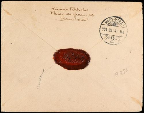 ✉ ESPAÑA. Ed. 224, 248. 1904. BARCELONA a NAGYVARAD (Hungría