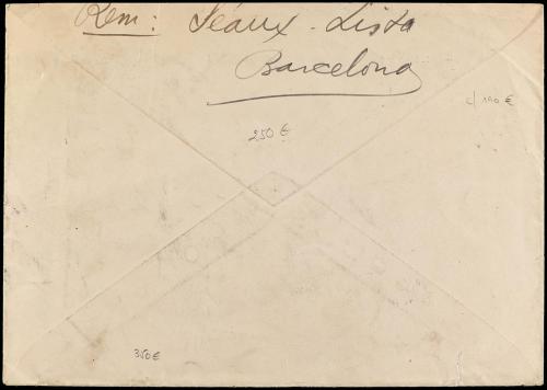 ✉ ESPAÑA. Ed. 326, 327, 331 (2), 341, 342, 344. 1926. BARCEL