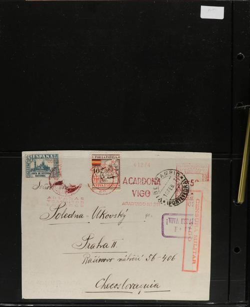 ✉ ESPAÑA. 1934-38. FRANQUEO MECÁNICO. Conjunto de 19 cartas 