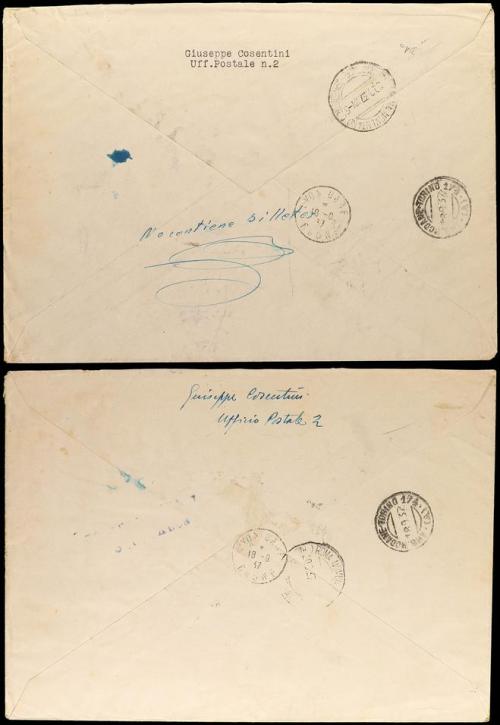 ✉ ESPAÑA. Ed. 836/37. 1937. SALAMANCA a ROMA. Dos cartas cir