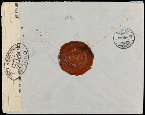 ✉ COLONIAS ESPAÑOLAS: TANGER. Ed. 3 + M-9. 1916. TANGER a ZU