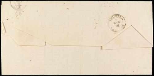 ✉ ESPAÑA. Ed. 81. 1866. MADRID a TRUJILLO. 4 cuartos azul. M