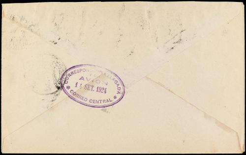 ✉ ESPAÑA. Ed. 292/96. 1924. Correo aéreo de LARACHE a MADRID