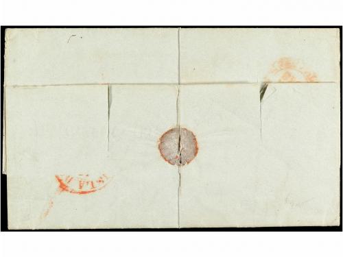 ✉ PUERTO RICO. 1848. PONCE a BARCELONA. Marca PONCE en rojo,