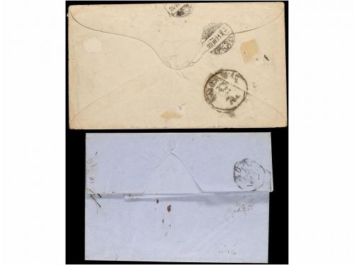✉ SUIZA. 1867-71. Dos cartas circuladas a ROMA con franqueo 