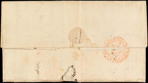 ✉ ESPAÑA. Ed. 1A (2). 1850. VILLANUEVA Y GELTRÚ a BARCELONA.