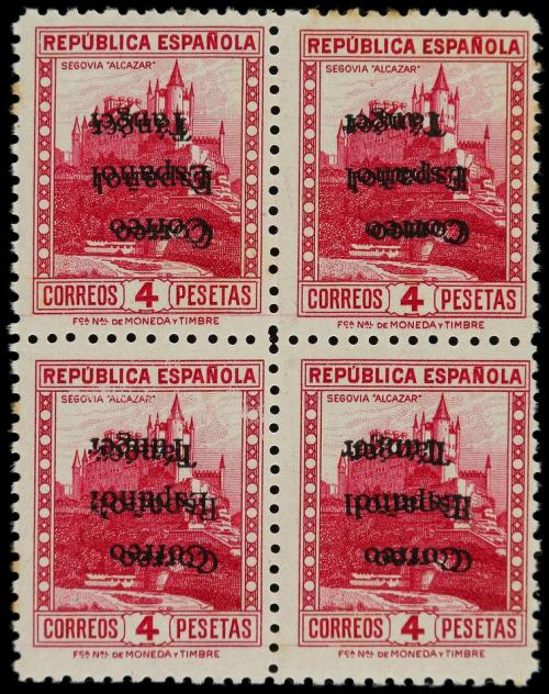 ** COLONIAS ESPAÑOLAS: TANGER. Ed. 106/07hi+hh. 2 pts. y 4 p