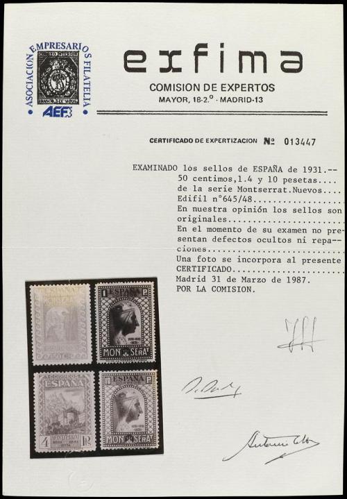 ** ESPAÑA. Ed. 636/49. SERIE COMPLETA, centrajes perfectos. 